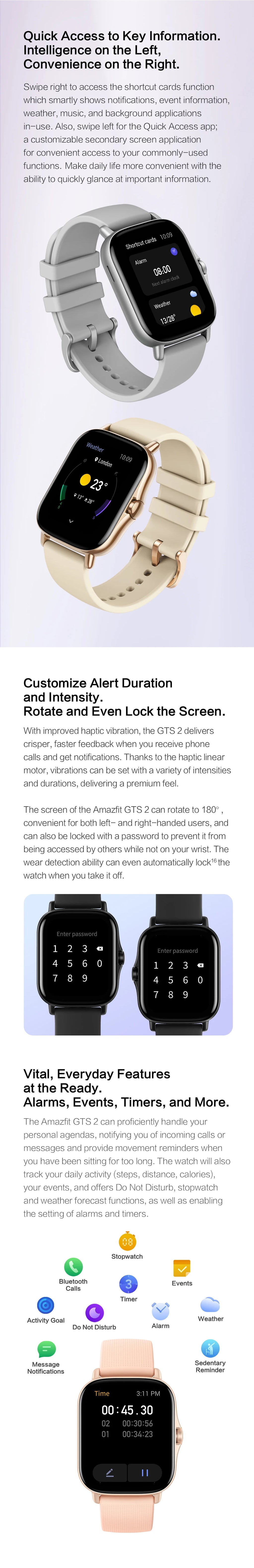 Amazfit GTS 2 Smartwatch 5ATM Waterproof All-round Health and Fitness Tracking