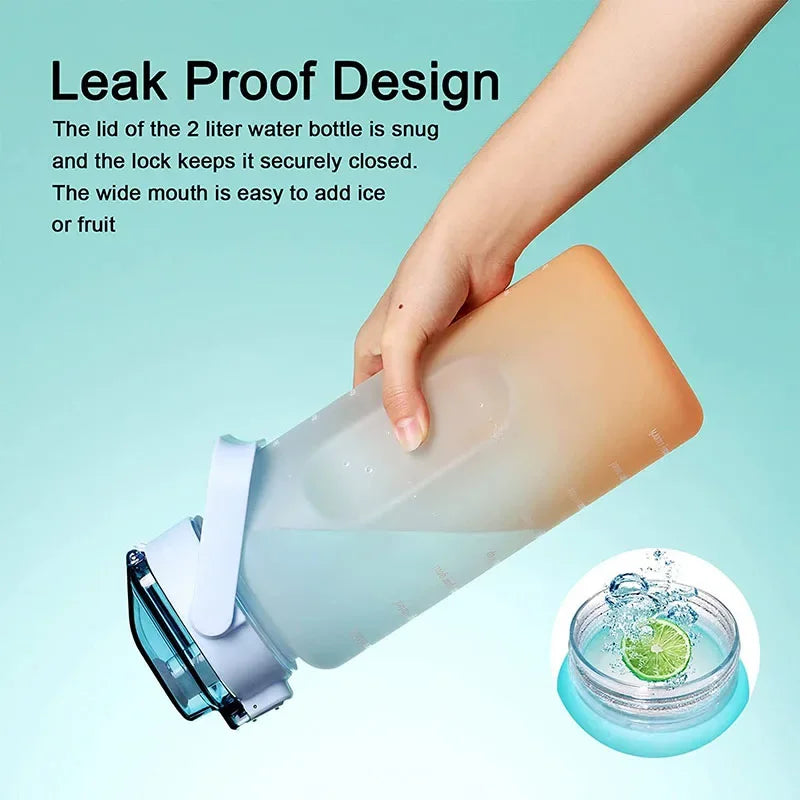 2 Liter Large Capacity Sports Water Bottle Leak proof.