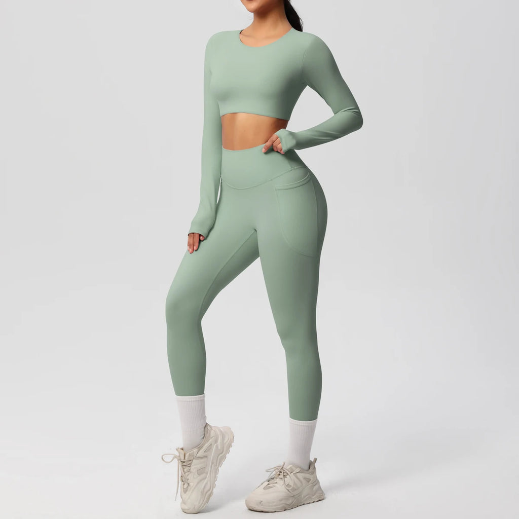 Athletnova 2PCS Yoga Set Women Gym Clothing Fitness