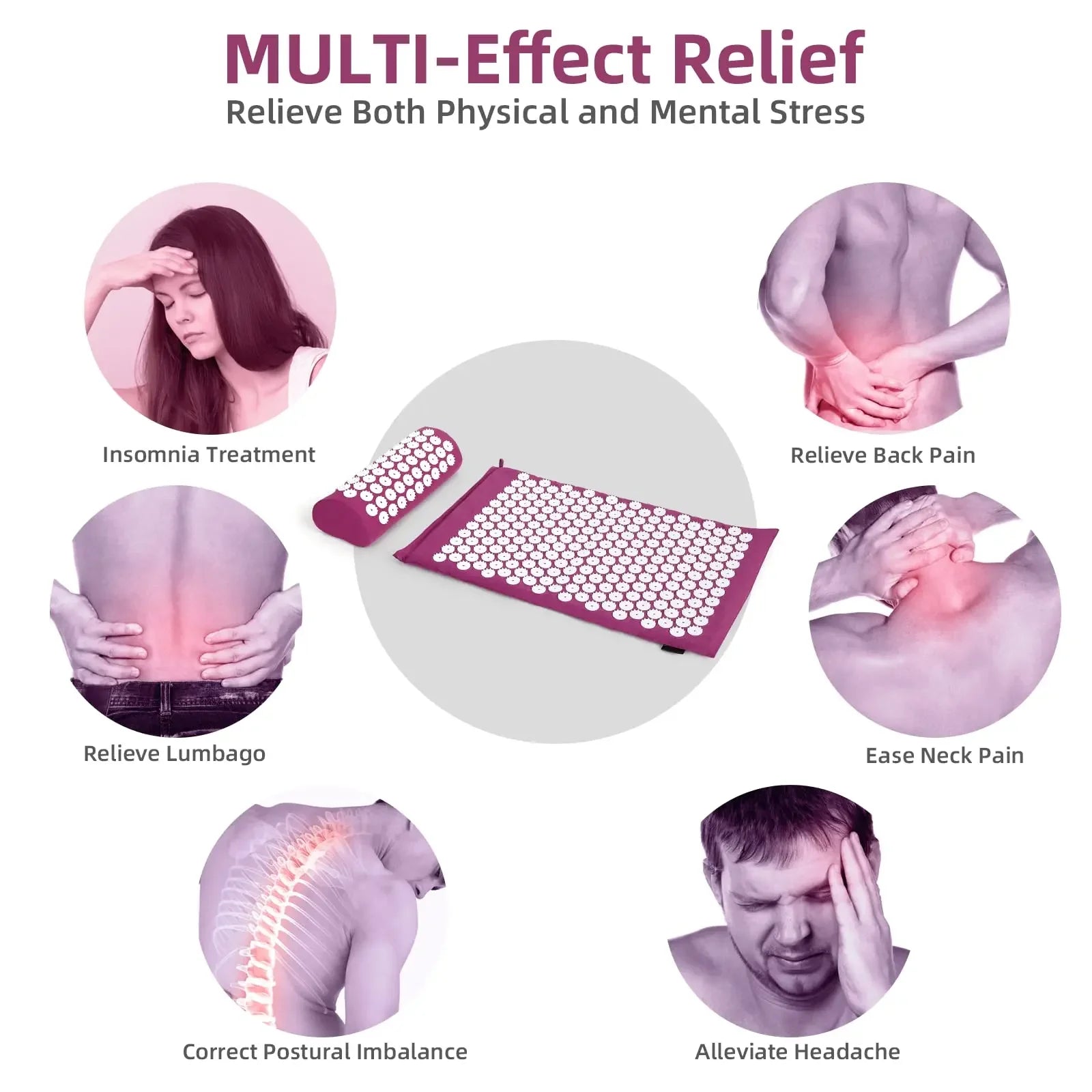 Non-Slip Massager Cushion acupressure Massage Yoga Mat