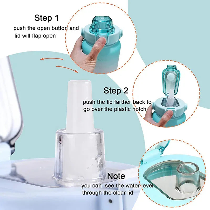 2 Liter Large Capacity Sports Water Bottle Leak proof.