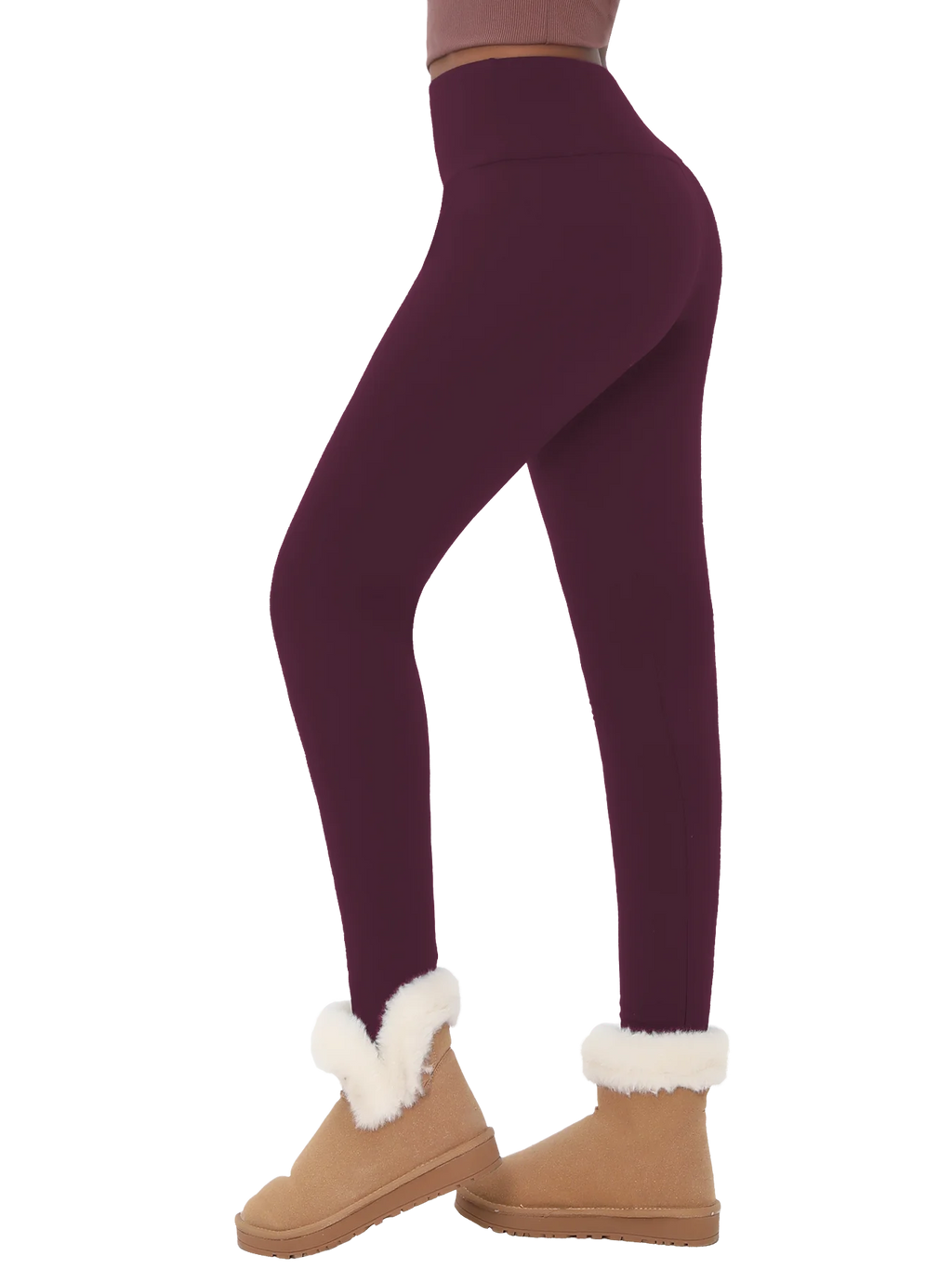 Womens Thermal Fleece Lined High Waisted Leggings.