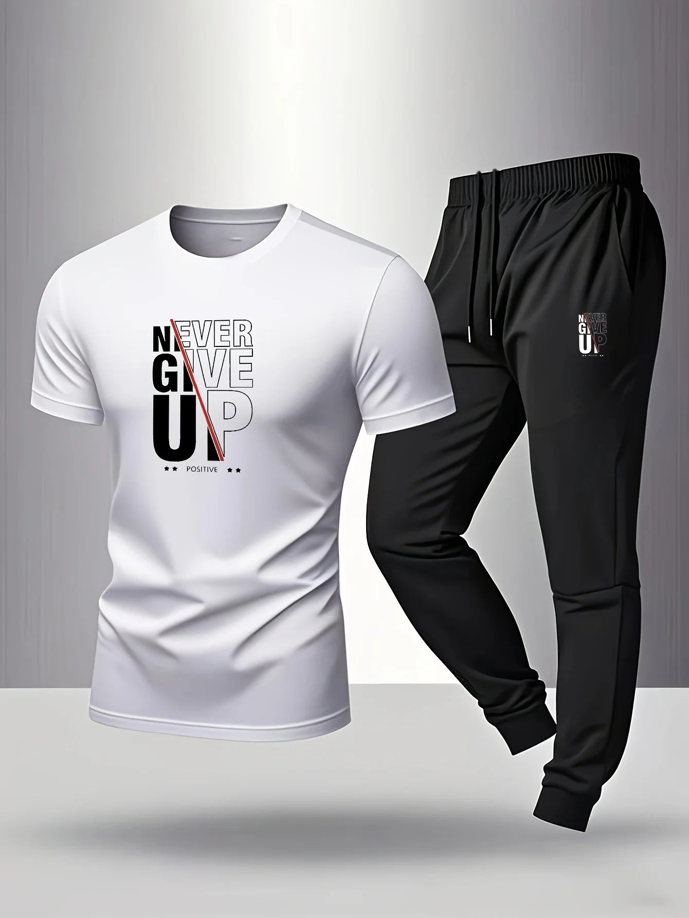 Men's casual sports outfit - T-shirt and pants