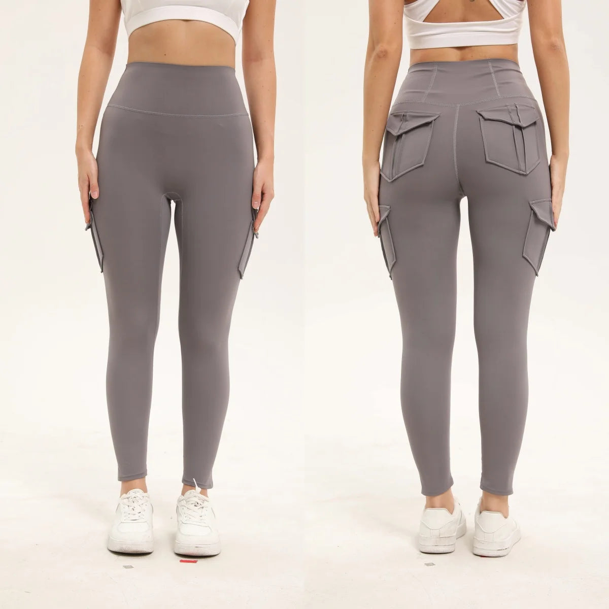 Women's Solid Color Gym Leggings High Waisted Fitness
