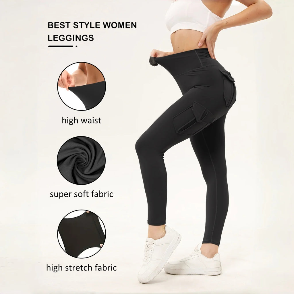 Women's Solid Color Gym Leggings High Waisted Fitness