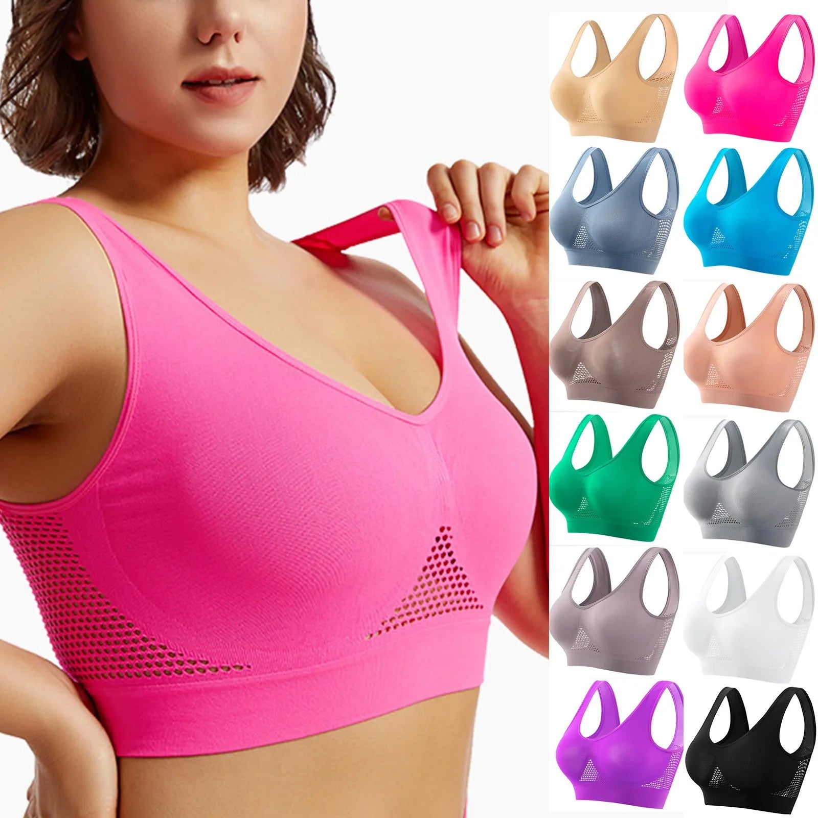 Beautiful Back Sports Bra Shockproof Running Fitness Anti-sagging Upper Collection Soft Support.