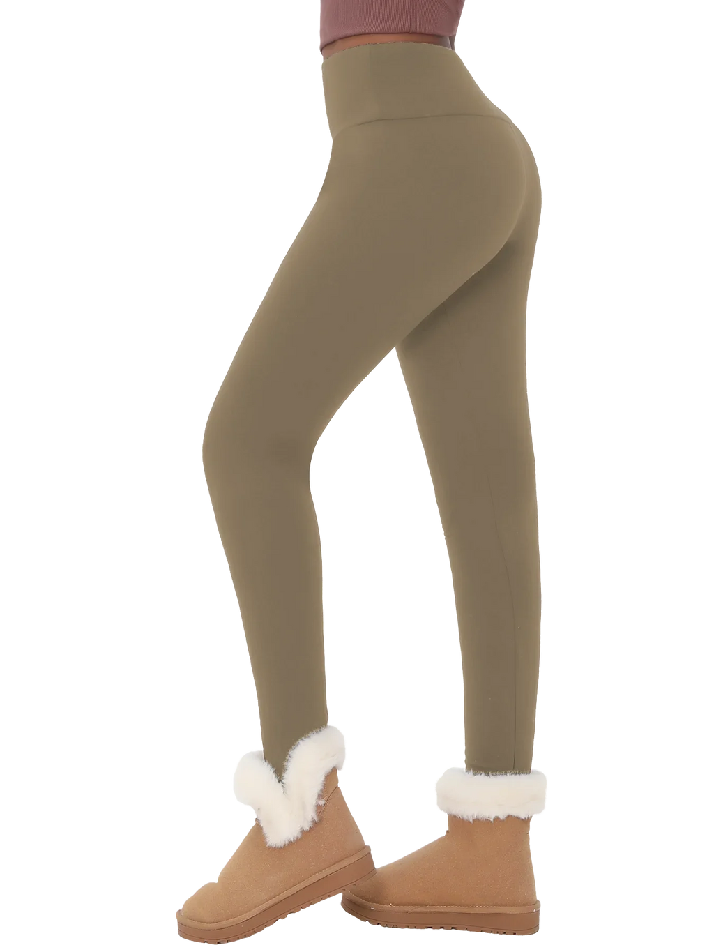 Womens Thermal Fleece Lined High Waisted Leggings.