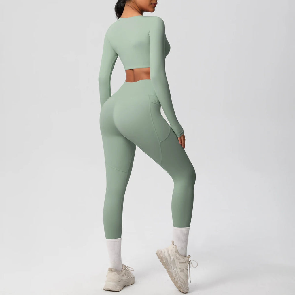 Athletnova 2PCS Yoga Set Women Gym Clothing Fitness