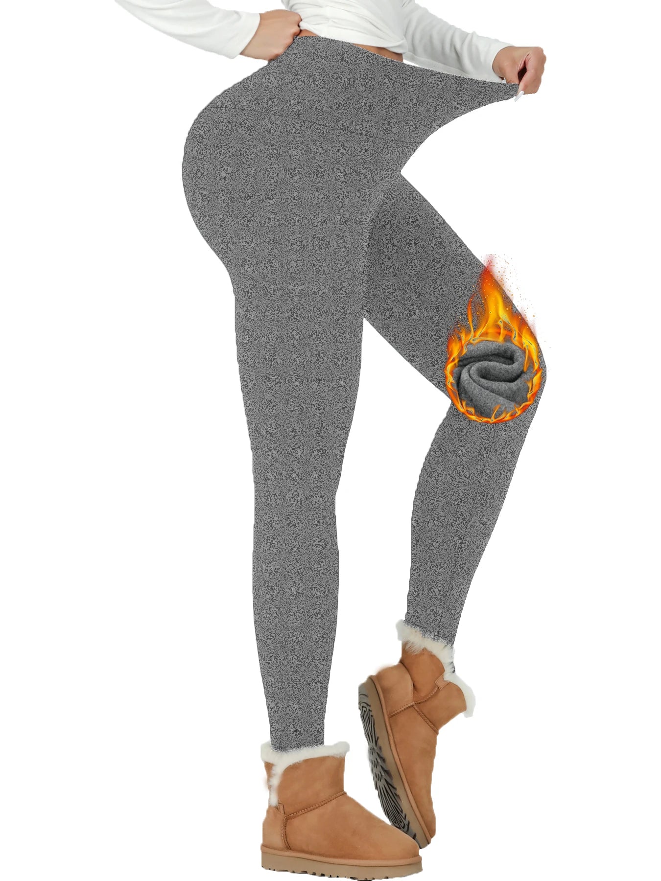 Womens Thermal Fleece Lined High Waisted Leggings.