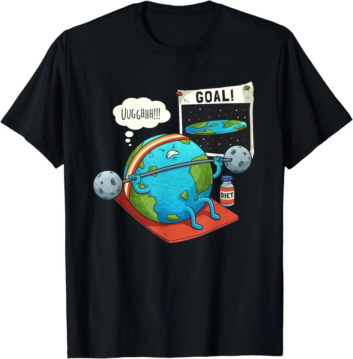Funny Flat Earth Fitness T shirt