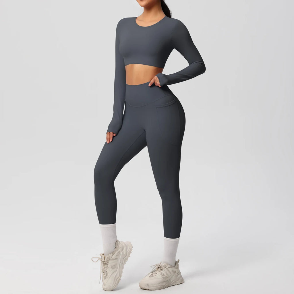Athletnova 2PCS Yoga Set Women Gym Clothing Fitness