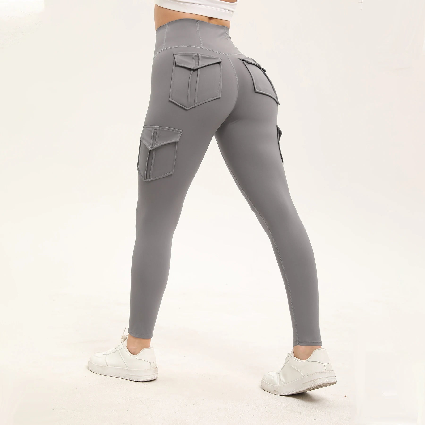 Women's Solid Color Gym Leggings High Waisted Fitness