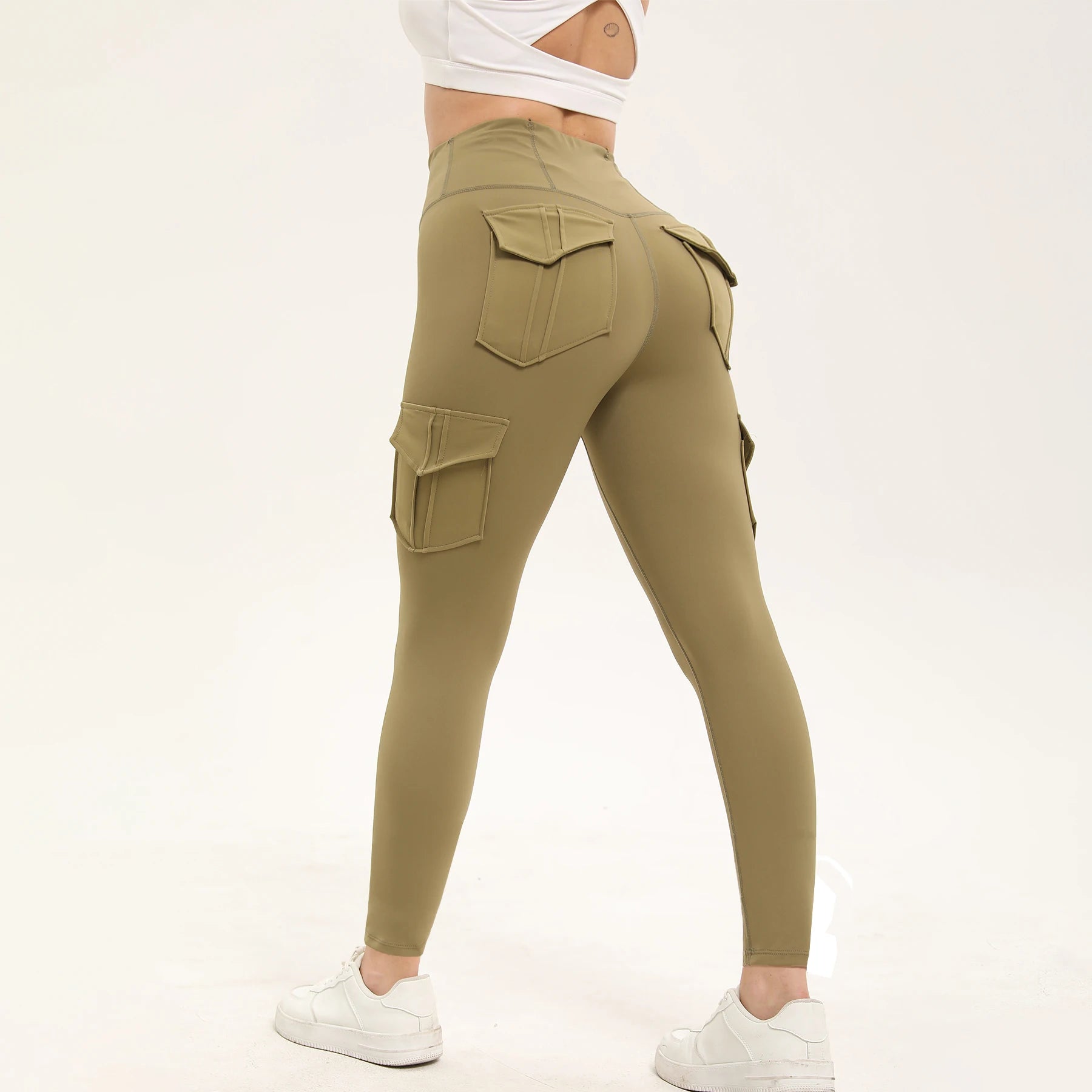 Women's Solid Color Gym Leggings High Waisted Fitness