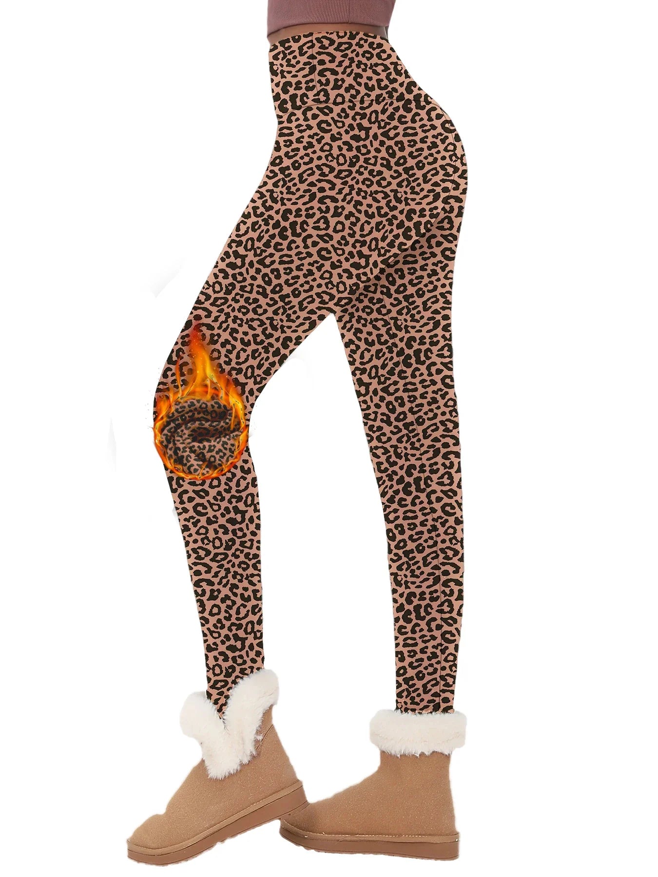 Womens Thermal Fleece Lined High Waisted Leggings.