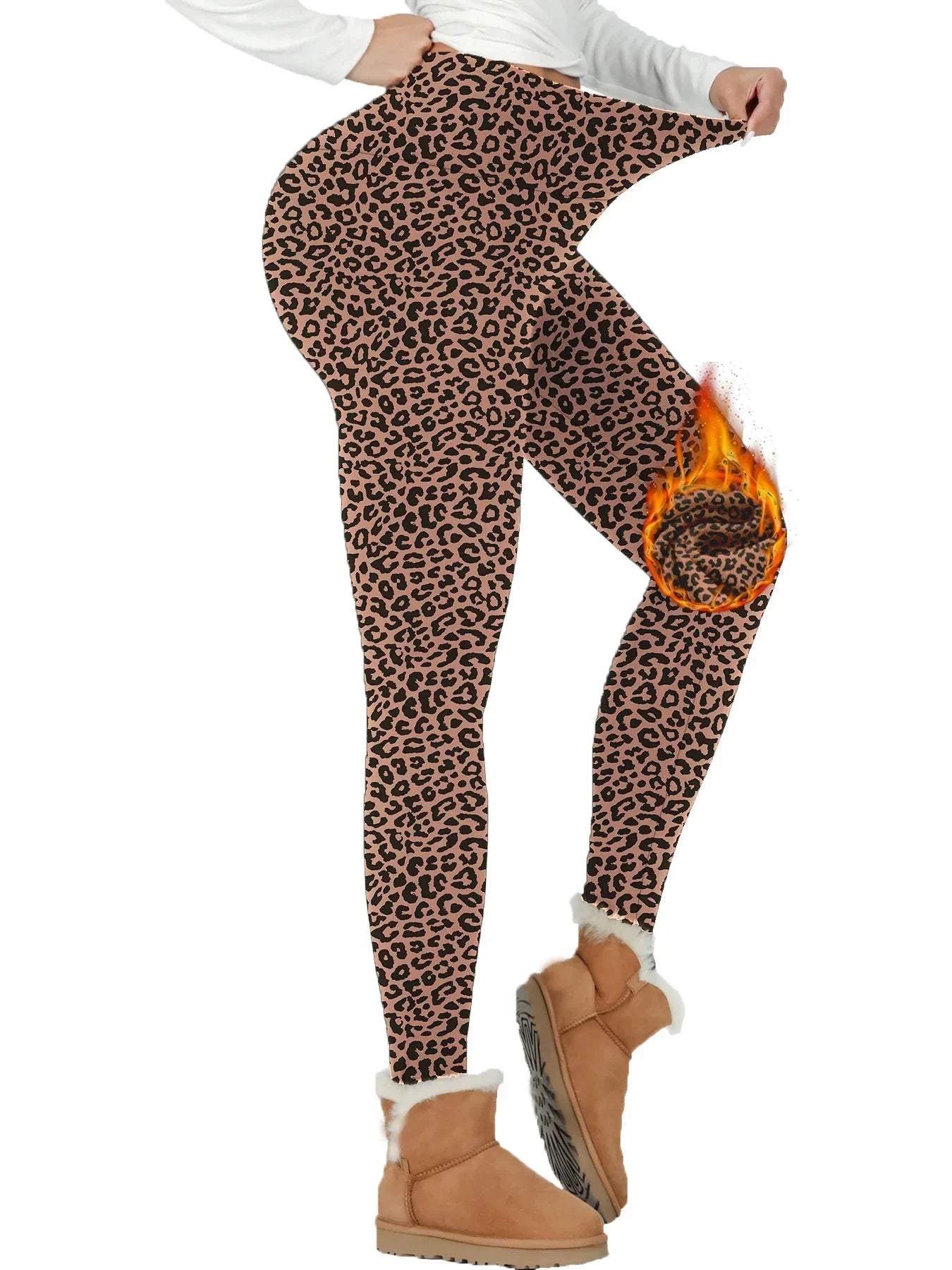 Womens Thermal Fleece Lined High Waisted Leggings.