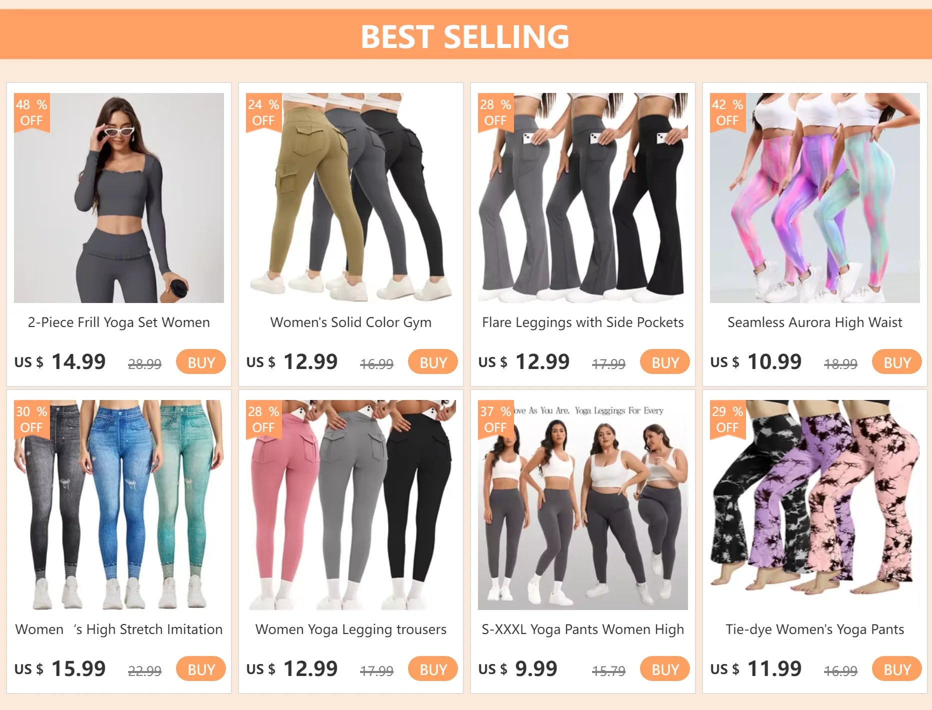 Women's Solid Color Gym Leggings High Waisted Fitness
