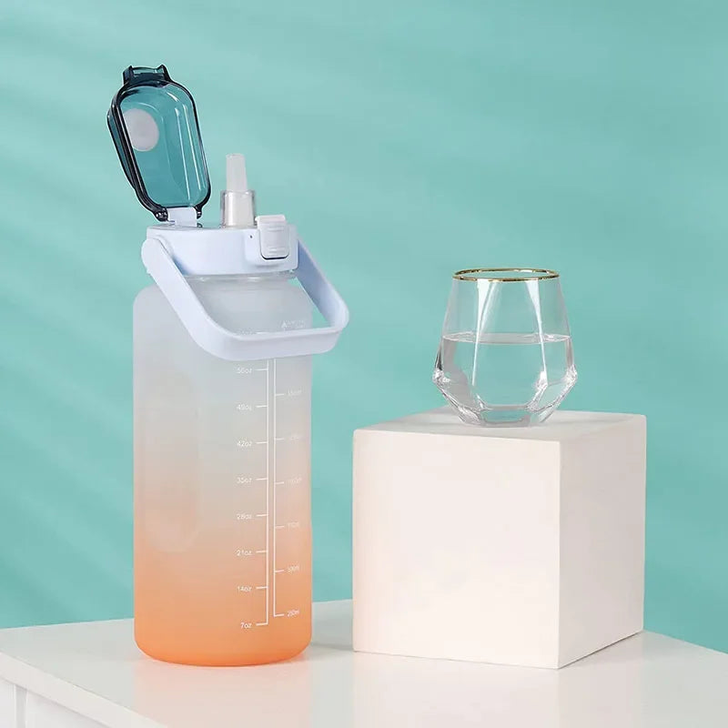 2 Liter Large Capacity Sports Water Bottle Leak proof.