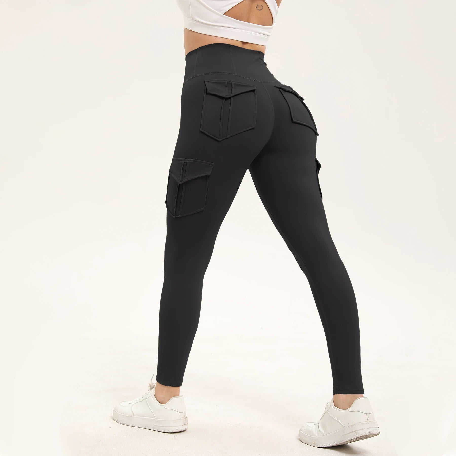Women's Solid Color Gym Leggings High Waisted Fitness