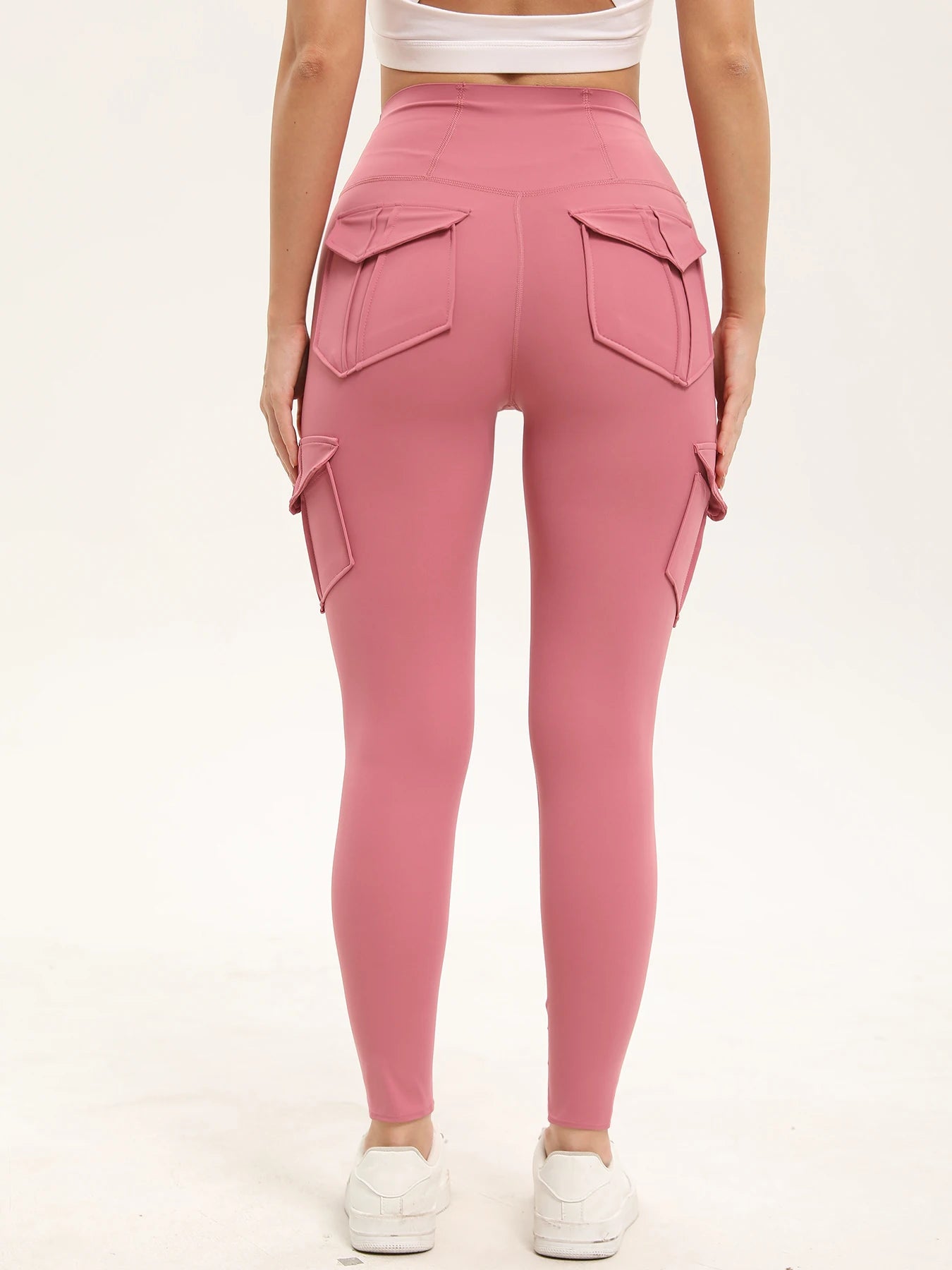 Women's Solid Color Gym Leggings High Waisted Fitness