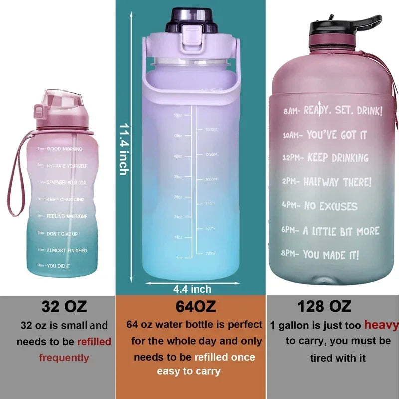 2 Liter Large Capacity Sports Water Bottle Leak proof.